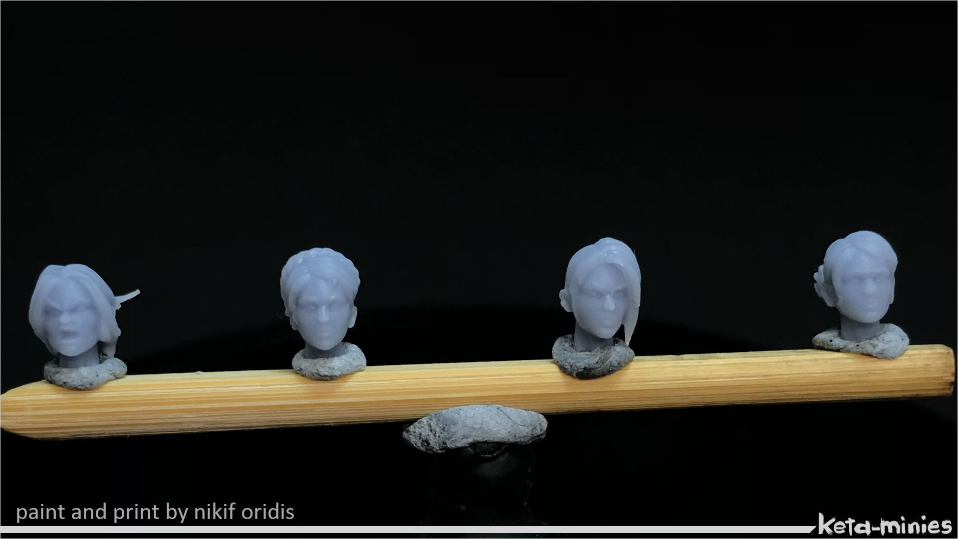 Alternatives females heads pack 28mm  -human and elves- 3D print model_4