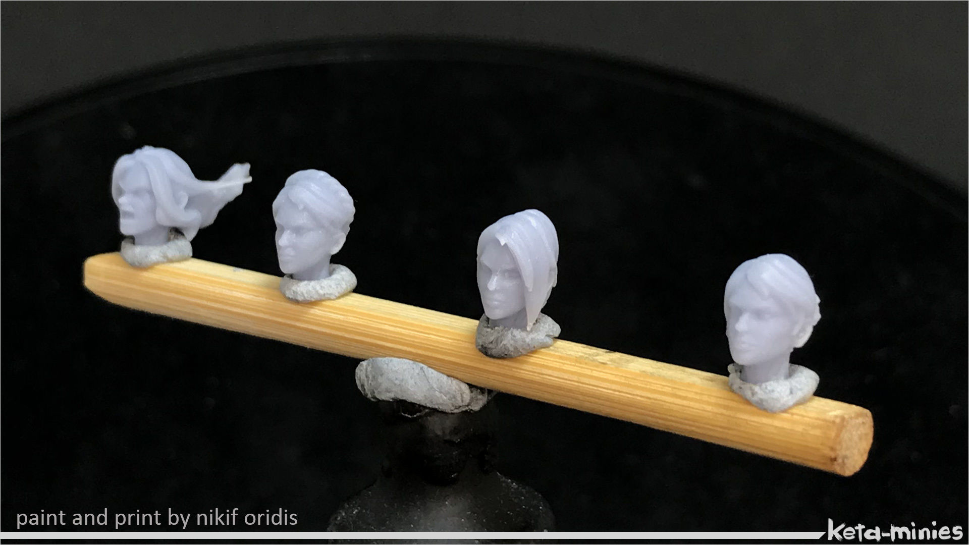 Alternatives females heads pack 28mm  -human and elves- 3D print model_7