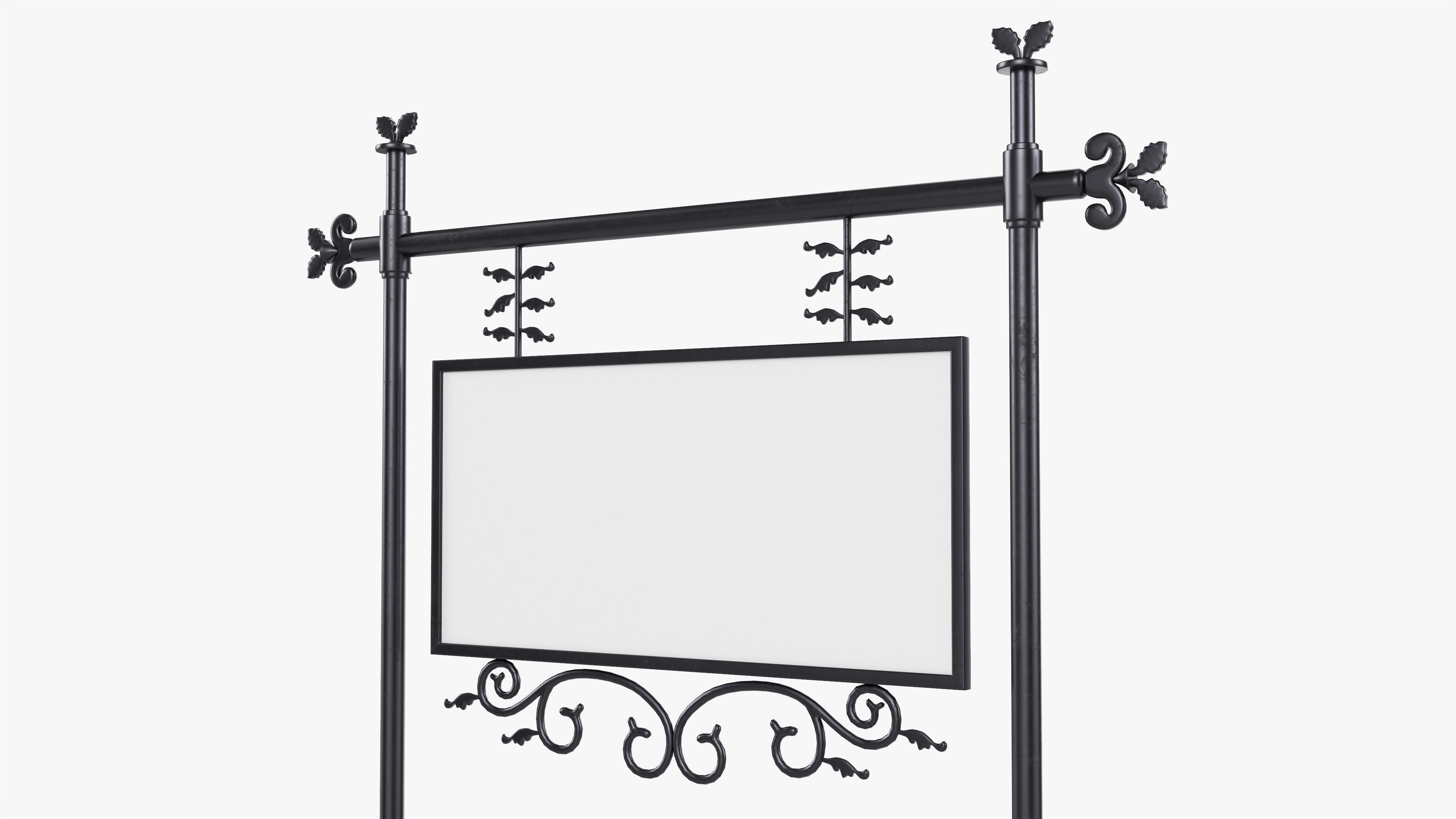 Forged column with hanging sign 07 3D model_2