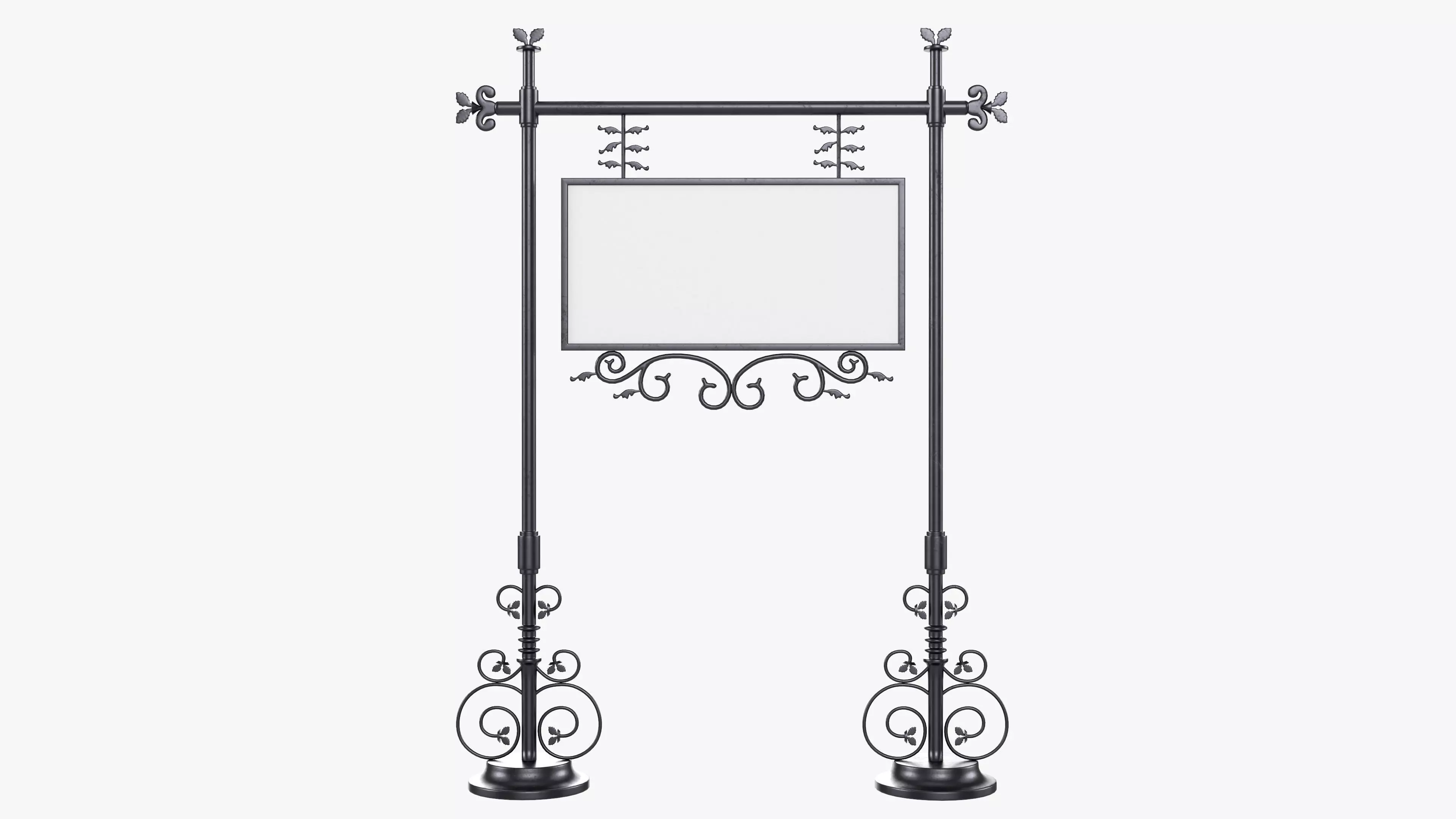 Forged column with hanging sign 07 3D model_0