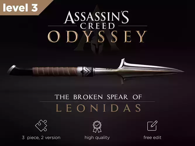 Broken Spear of Leonidas Level 3 3D print model