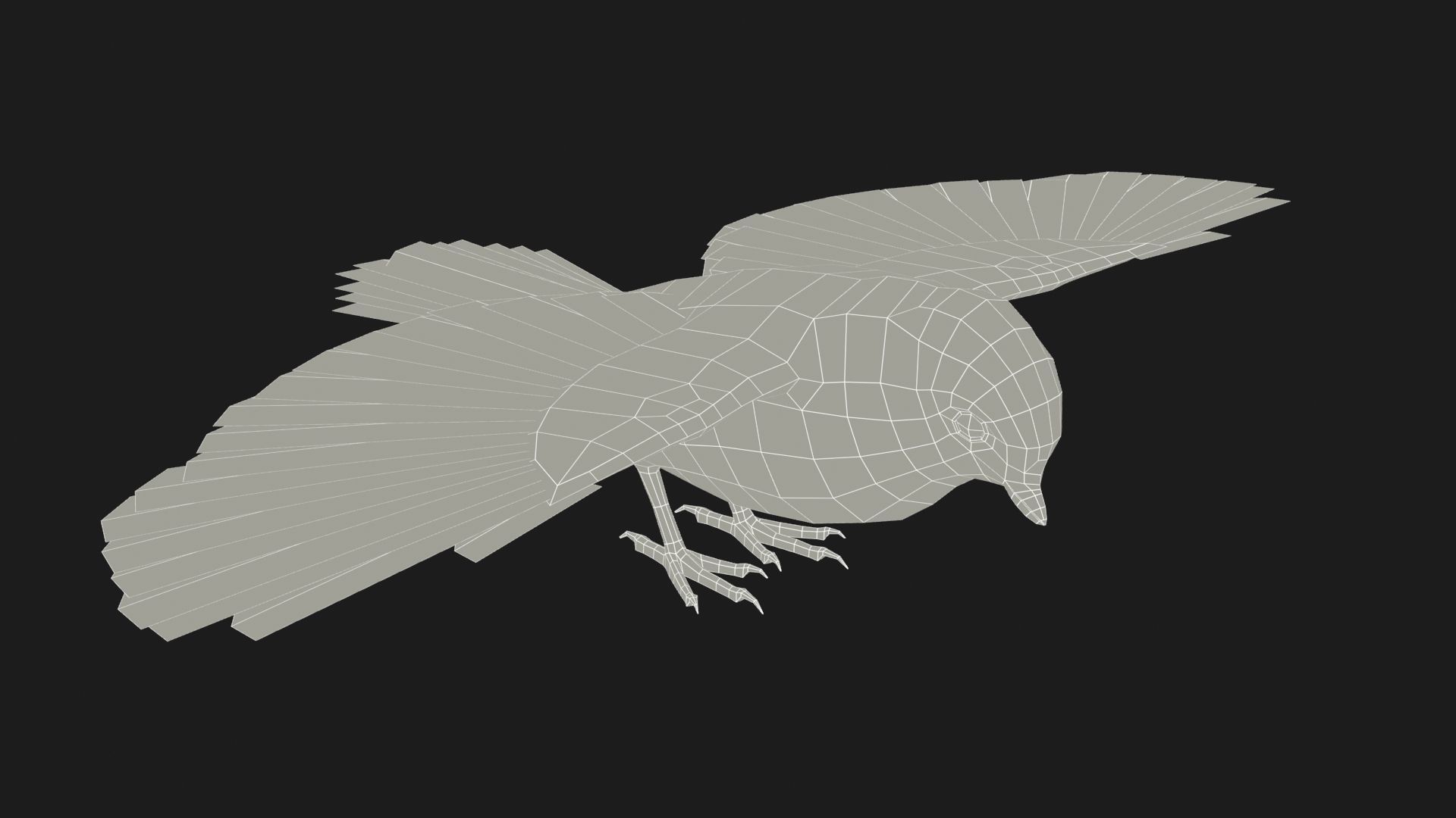 Blue tit Low-poly 3D model_14