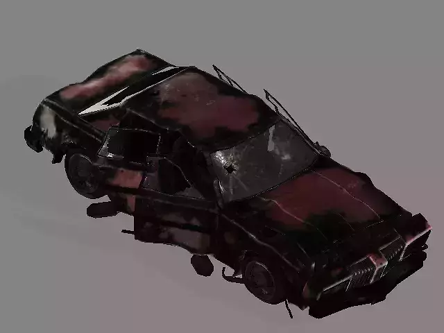 low-poly broken car Free low-poly 3D model