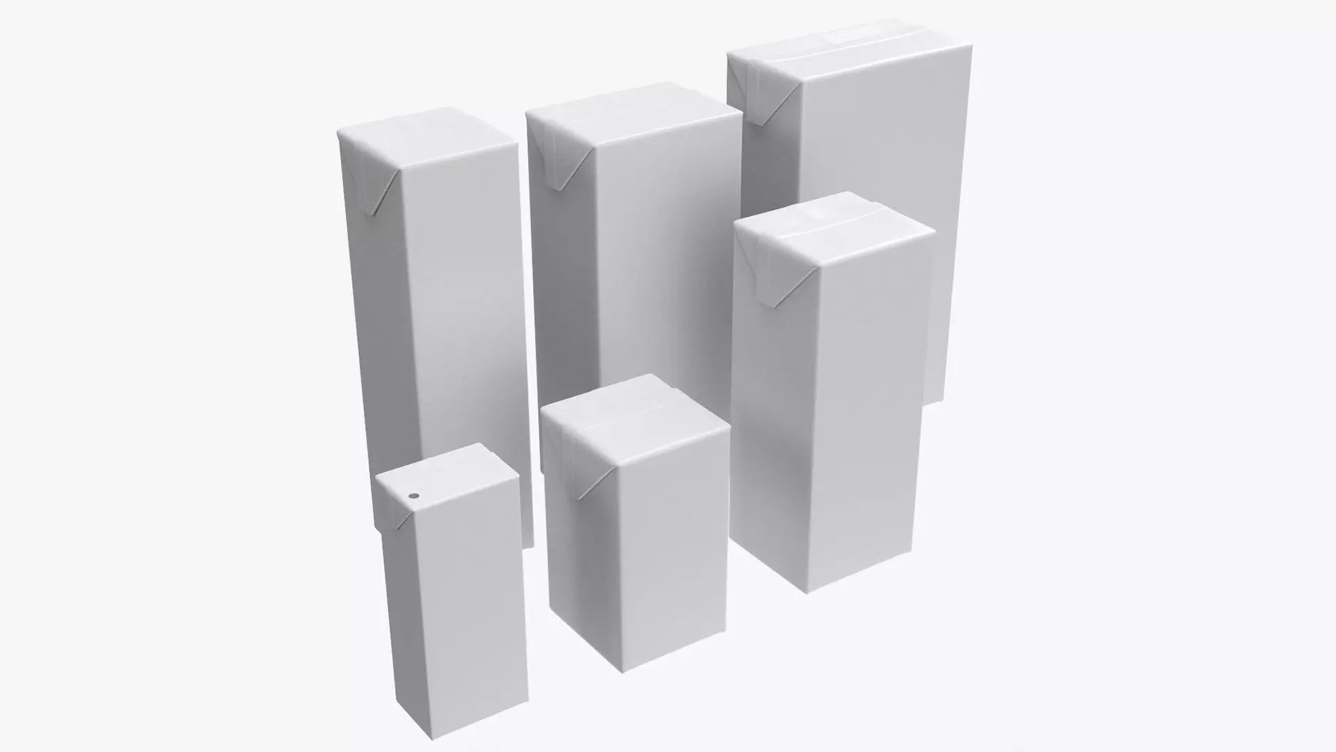 Tetra Pak juice cardboard box packagings 3D Model Collection_0