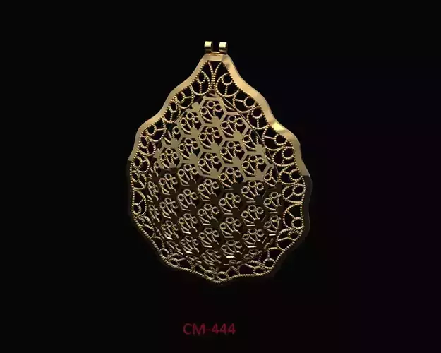 locket gold pendant with ornate design