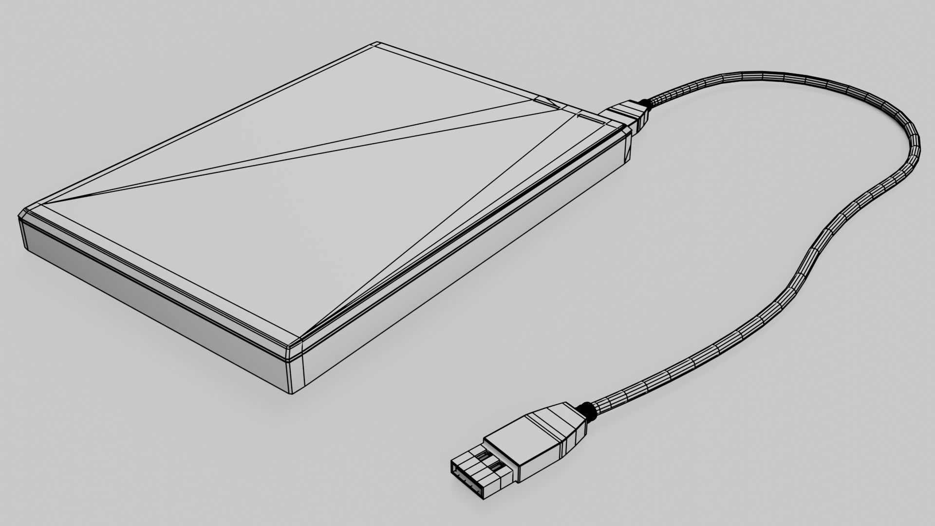 Generic External Hard Drive - GameReady Low-poly 3D model_6