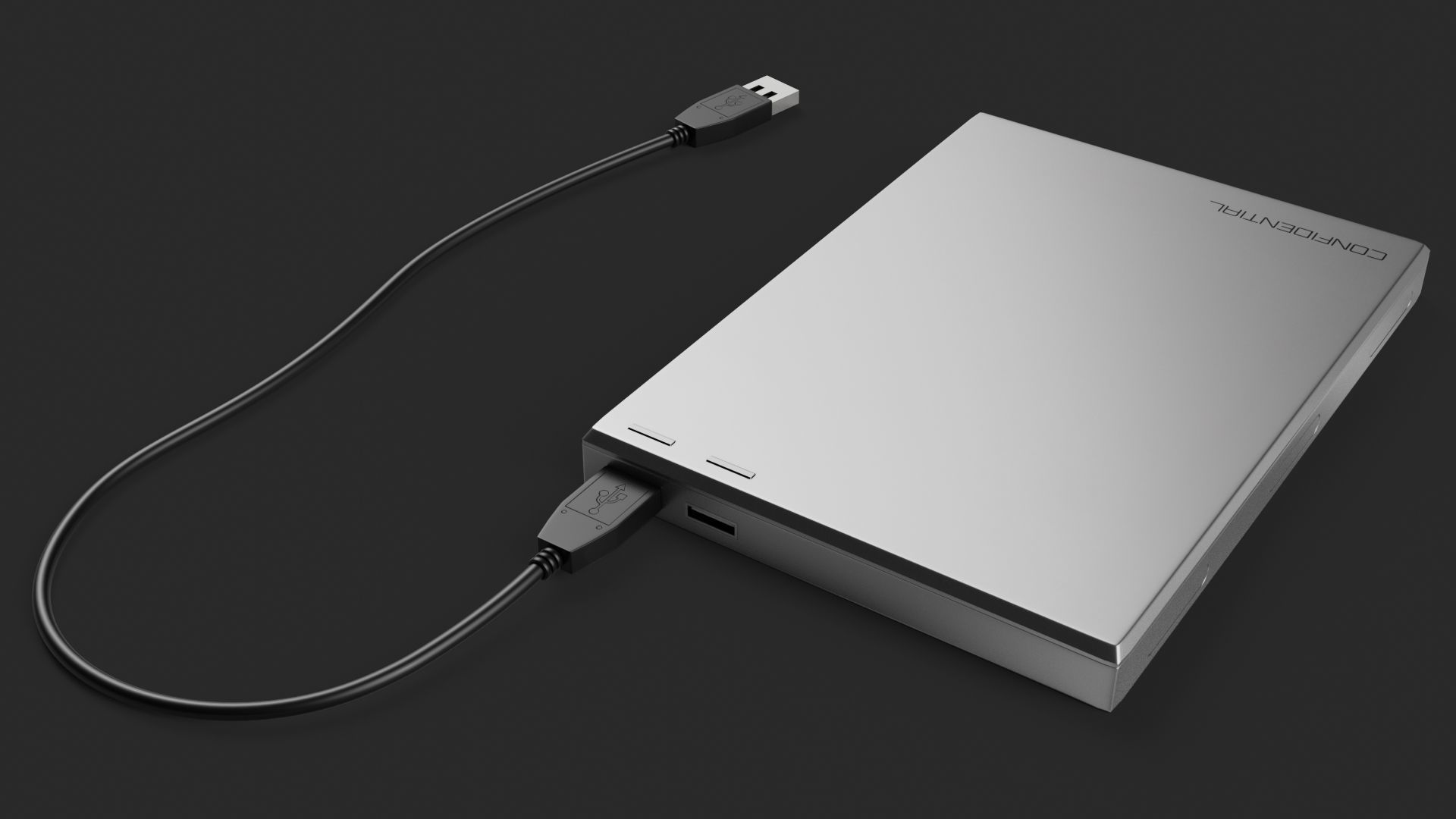 Generic External Hard Drive - GameReady Low-poly 3D model_2