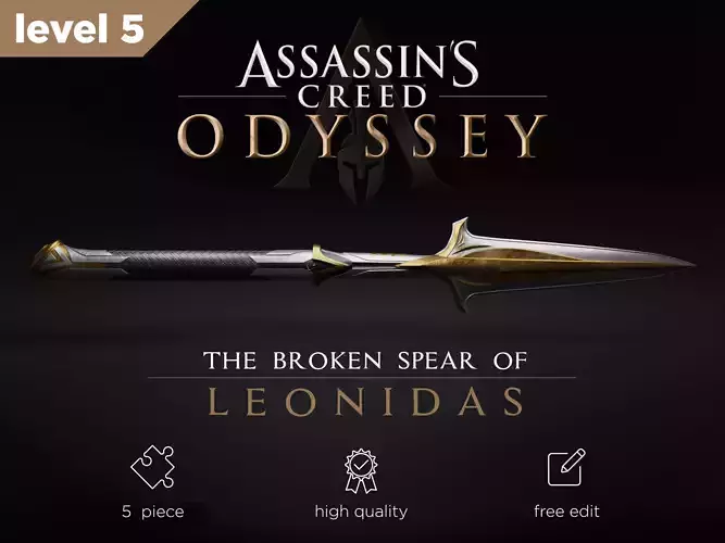Broken Spear of Leonidas Level 5 3D print model