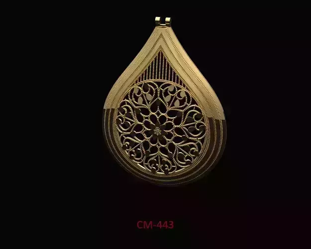 locket gold pendant with ornate design