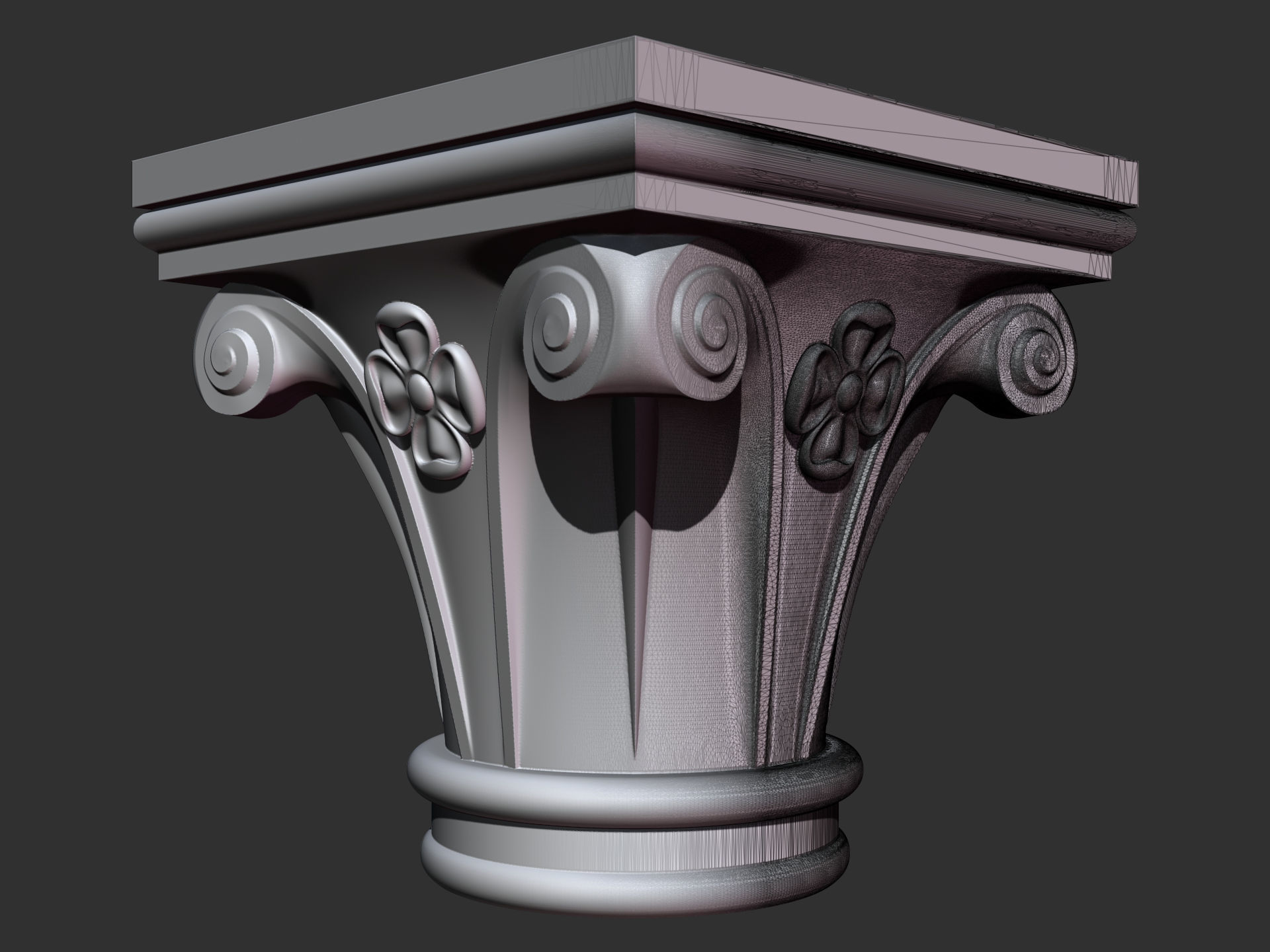 9 Romanic and Gothic capitals 3D model_13