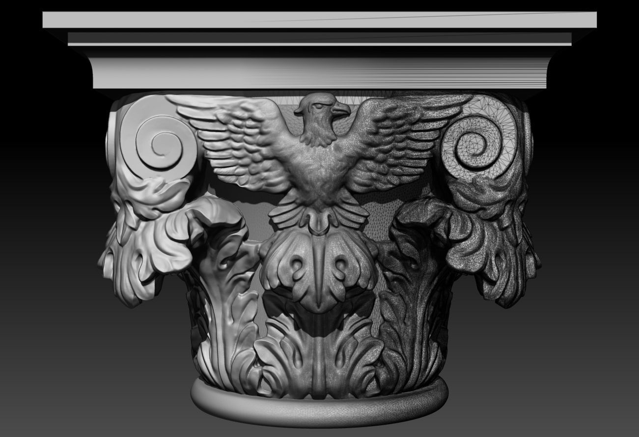 9 Romanic and Gothic capitals 3D model_14