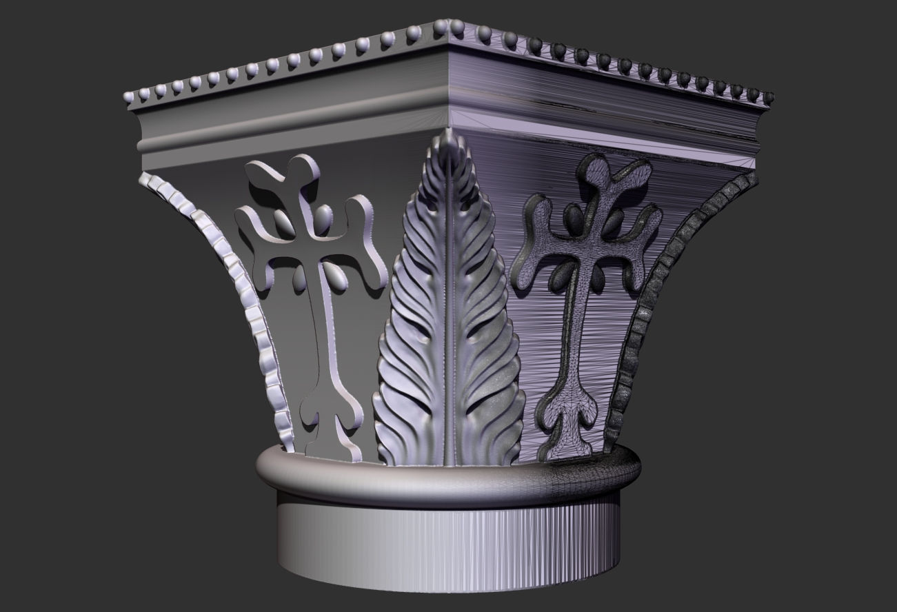 9 Romanic and Gothic capitals 3D model_8