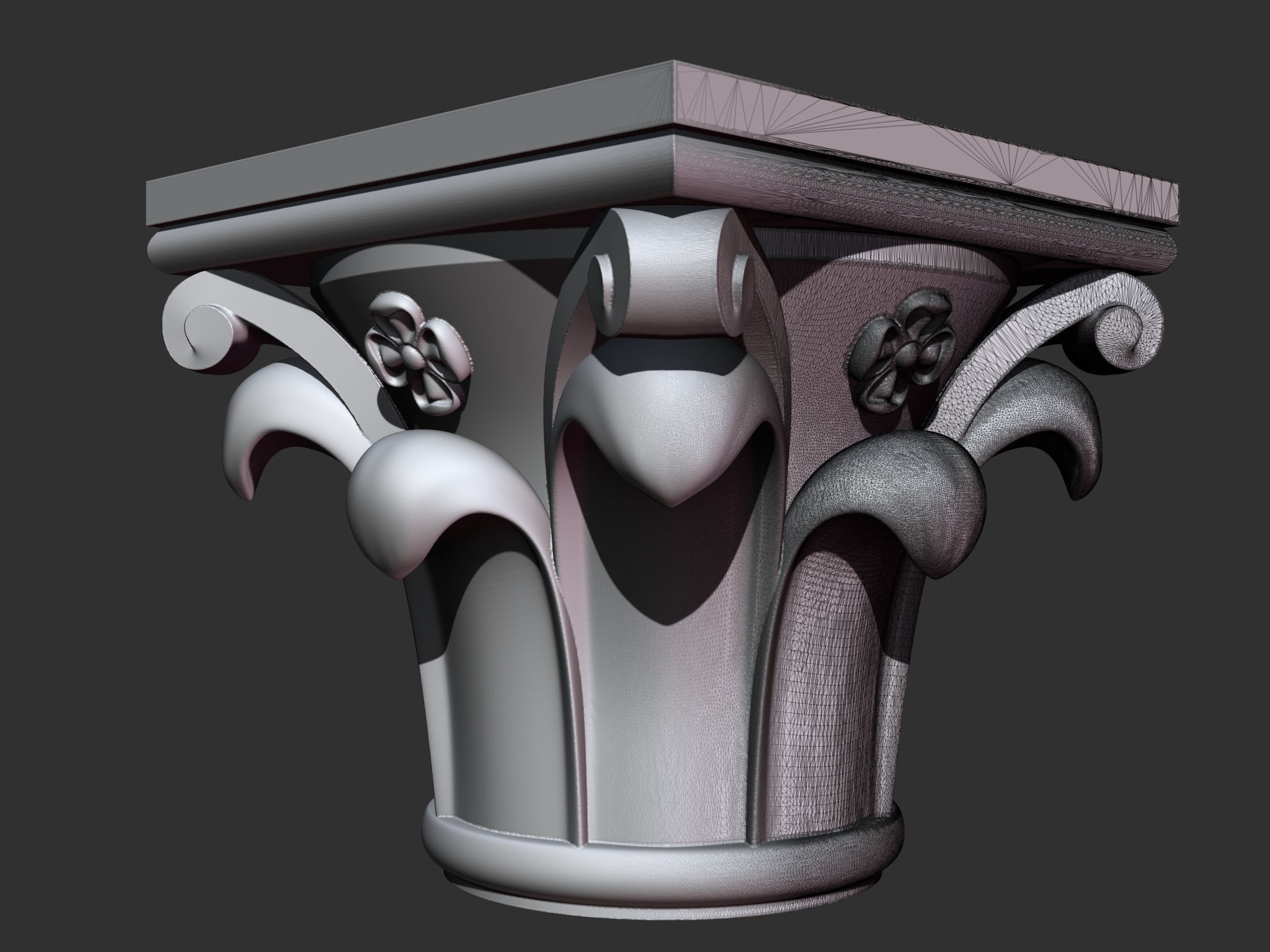 9 Romanic and Gothic capitals 3D model_11