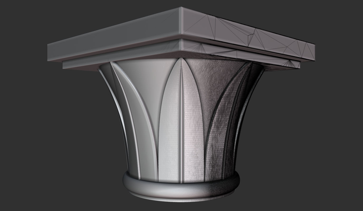 9 Romanic and Gothic capitals 3D model_4