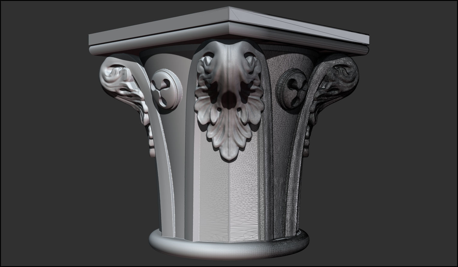 9 Romanic and Gothic capitals 3D model_6
