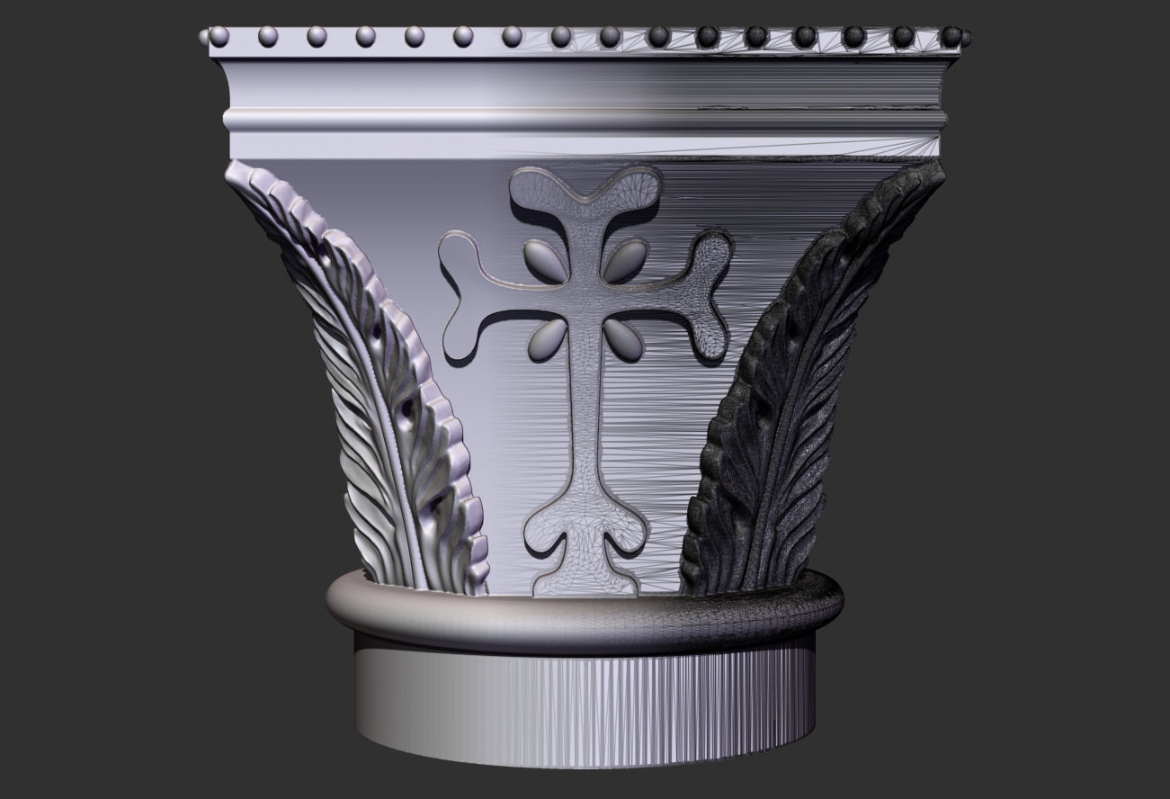 9 Romanic and Gothic capitals 3D model_7