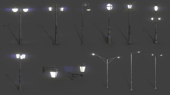 Urban Lights Pack 3D Model Collection