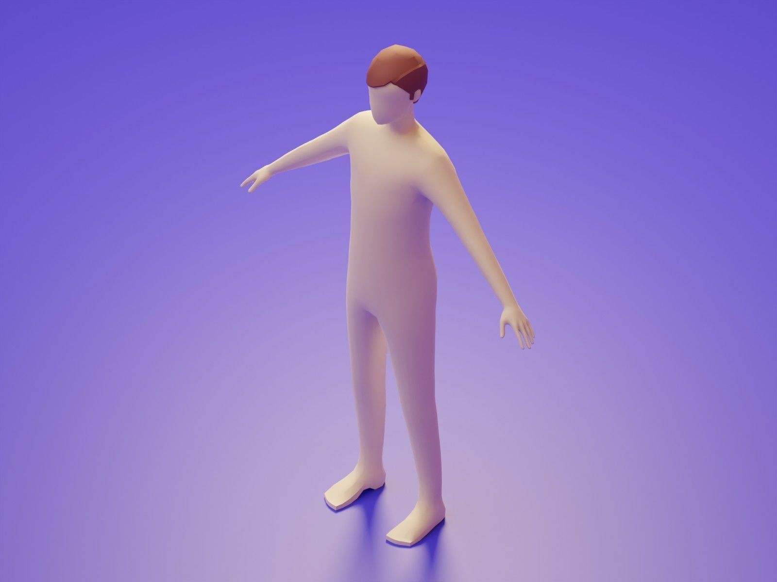 Low Poly 3D Character Base Body People Illustration Set Low-poly 3D model_11
