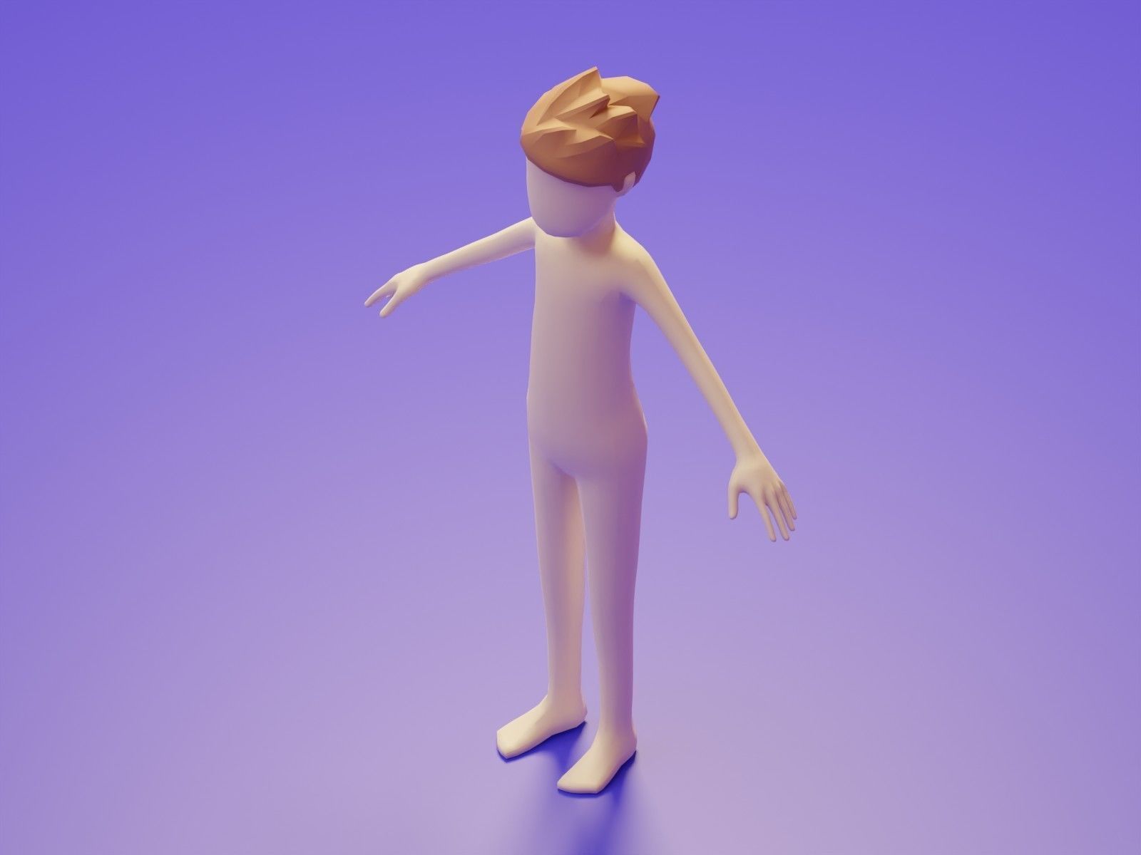 Low Poly 3D Character Base Body People Illustration Set Low-poly 3D model_3
