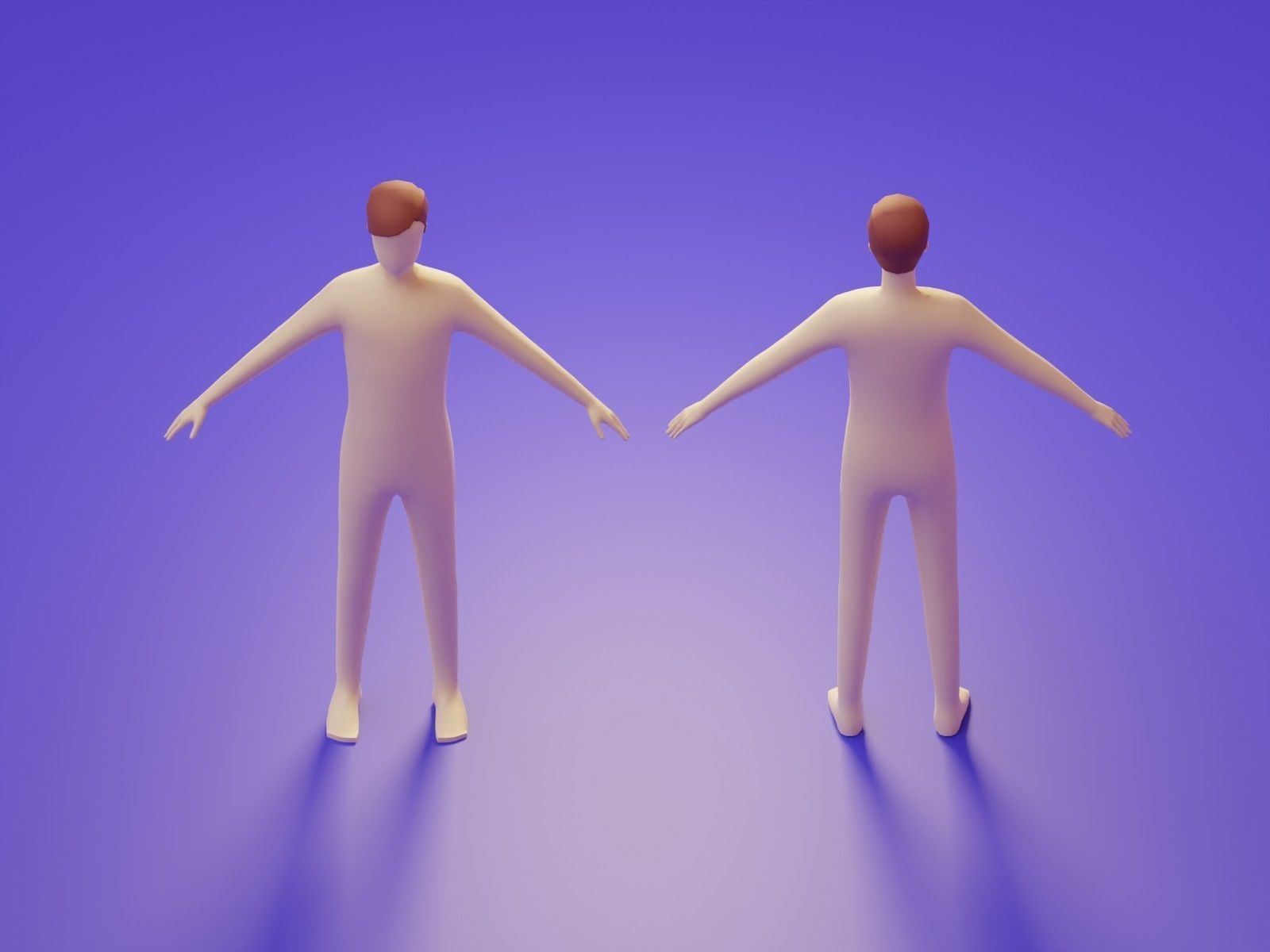Low Poly 3D Character Base Body People Illustration Set Low-poly 3D model_12