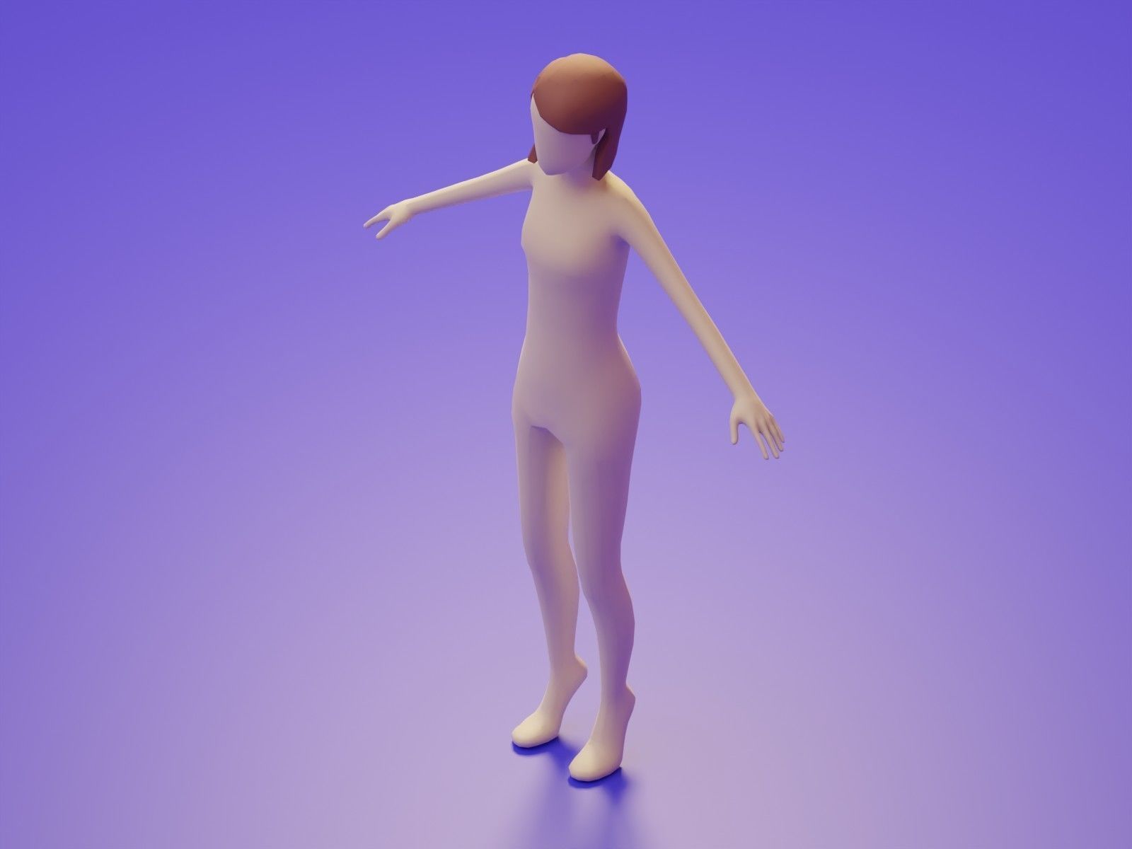 Low Poly 3D Character Base Body People Illustration Set Low-poly 3D model_15