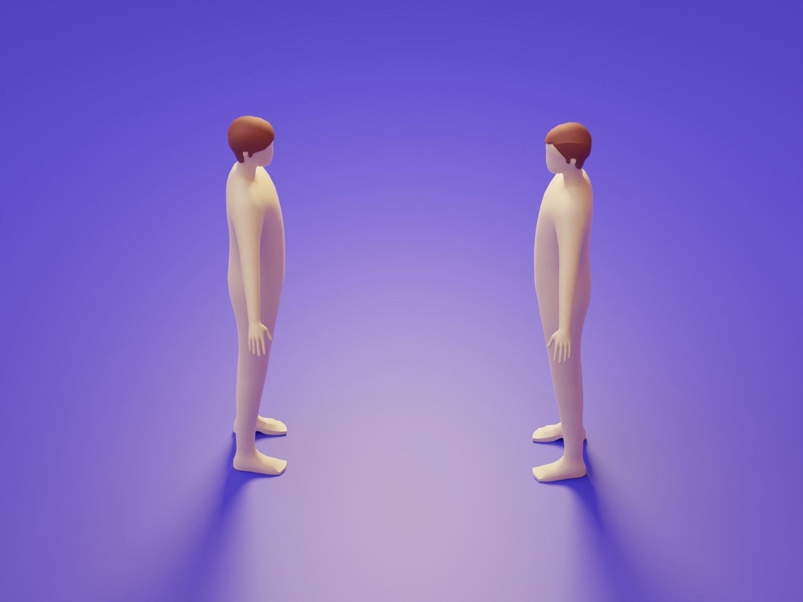 Low Poly 3D Character Base Body People Illustration Set Low-poly 3D model_13