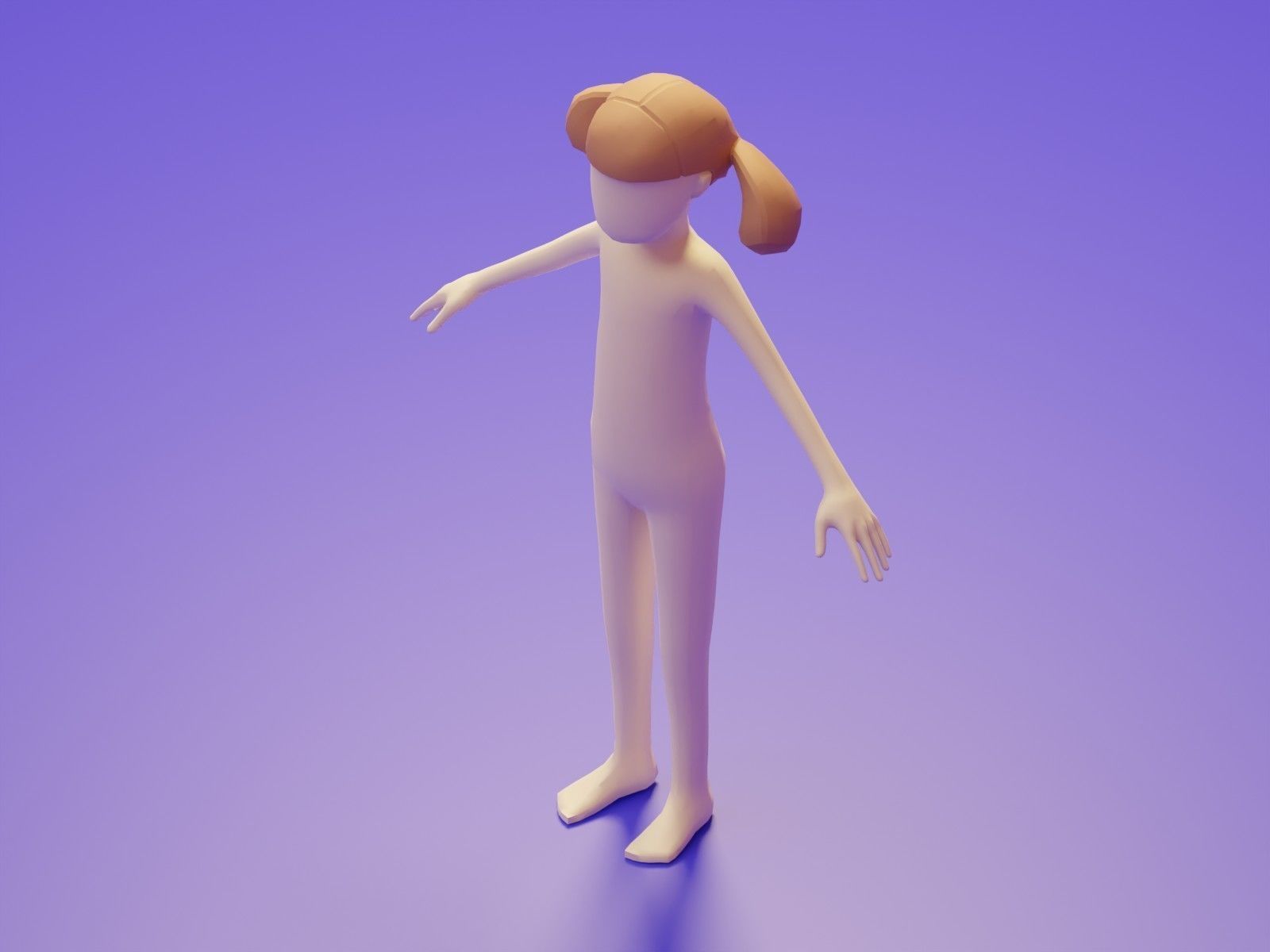 Low Poly 3D Character Base Body People Illustration Set Low-poly 3D model_7