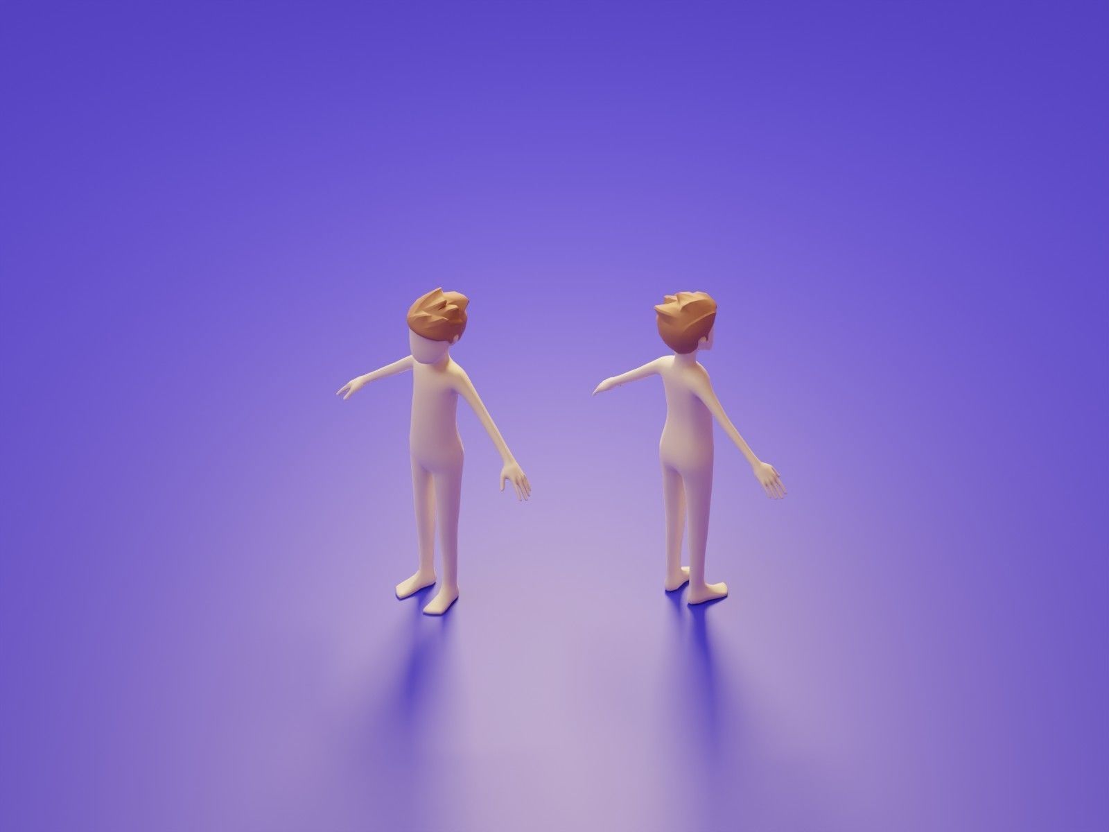 Low Poly 3D Character Base Body People Illustration Set Low-poly 3D model_6