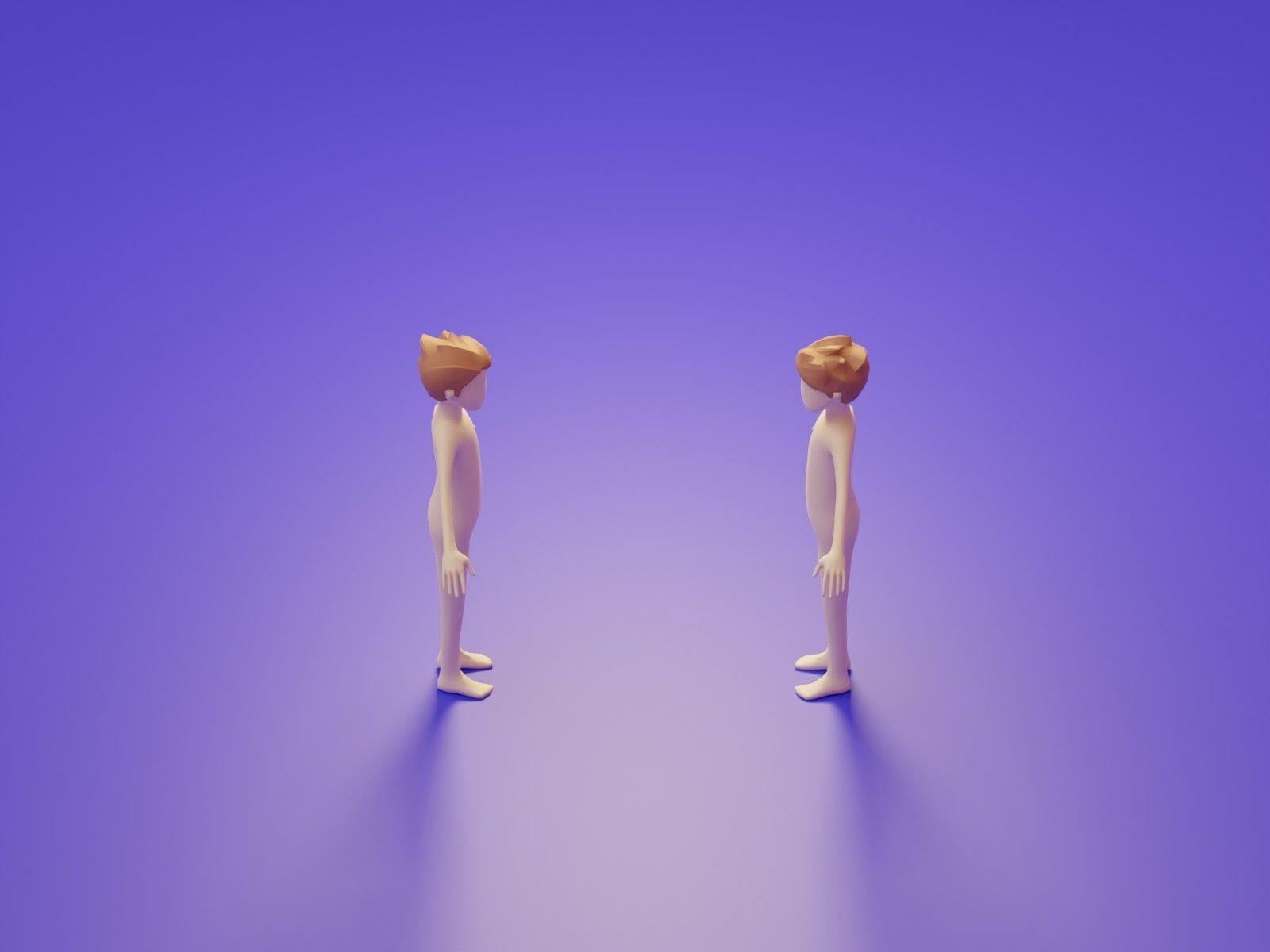 Low Poly 3D Character Base Body People Illustration Set Low-poly 3D model_5