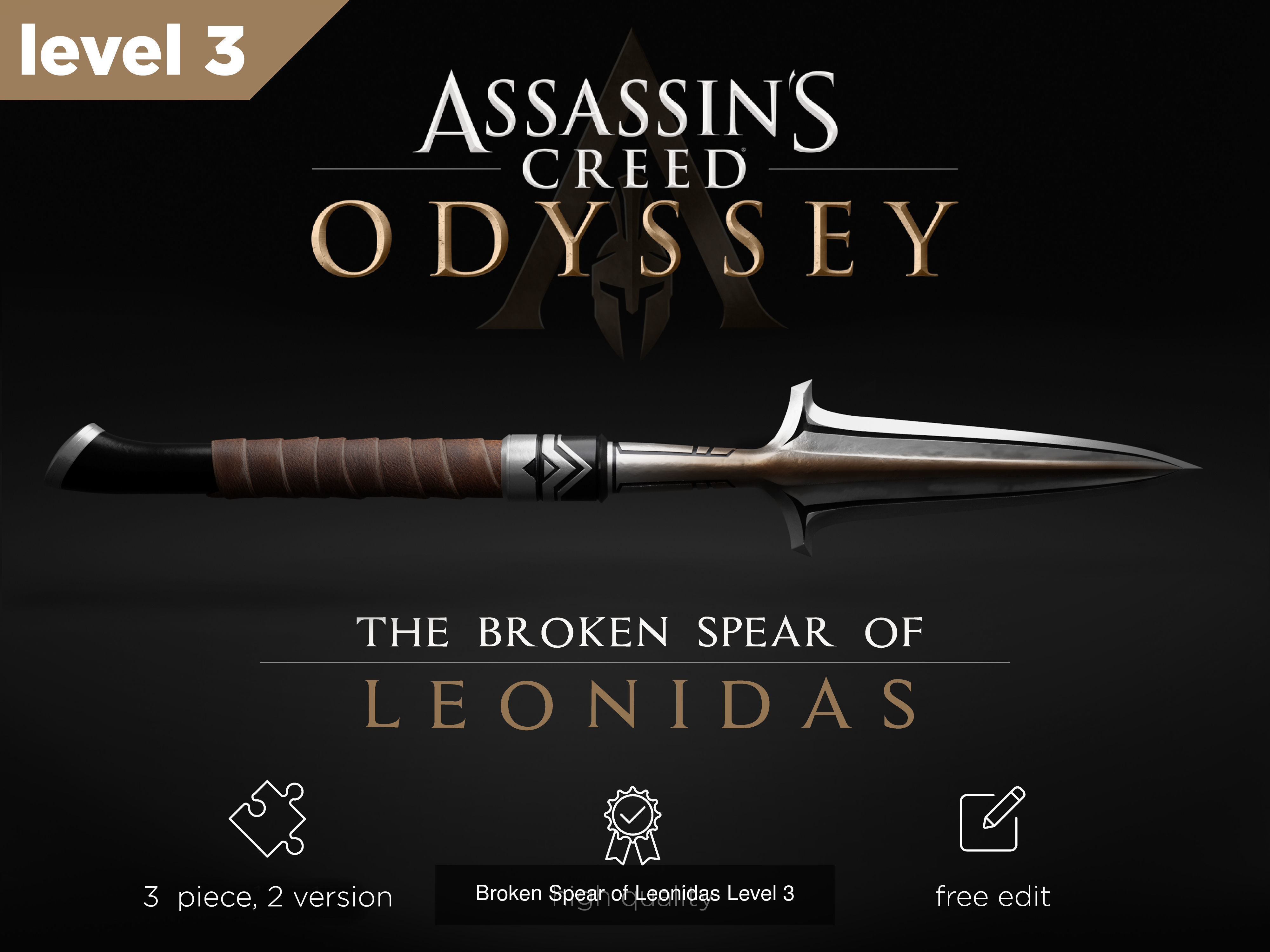 Broken Spear of Leonidas All level 1-6 included all model 3D Model Collection_5