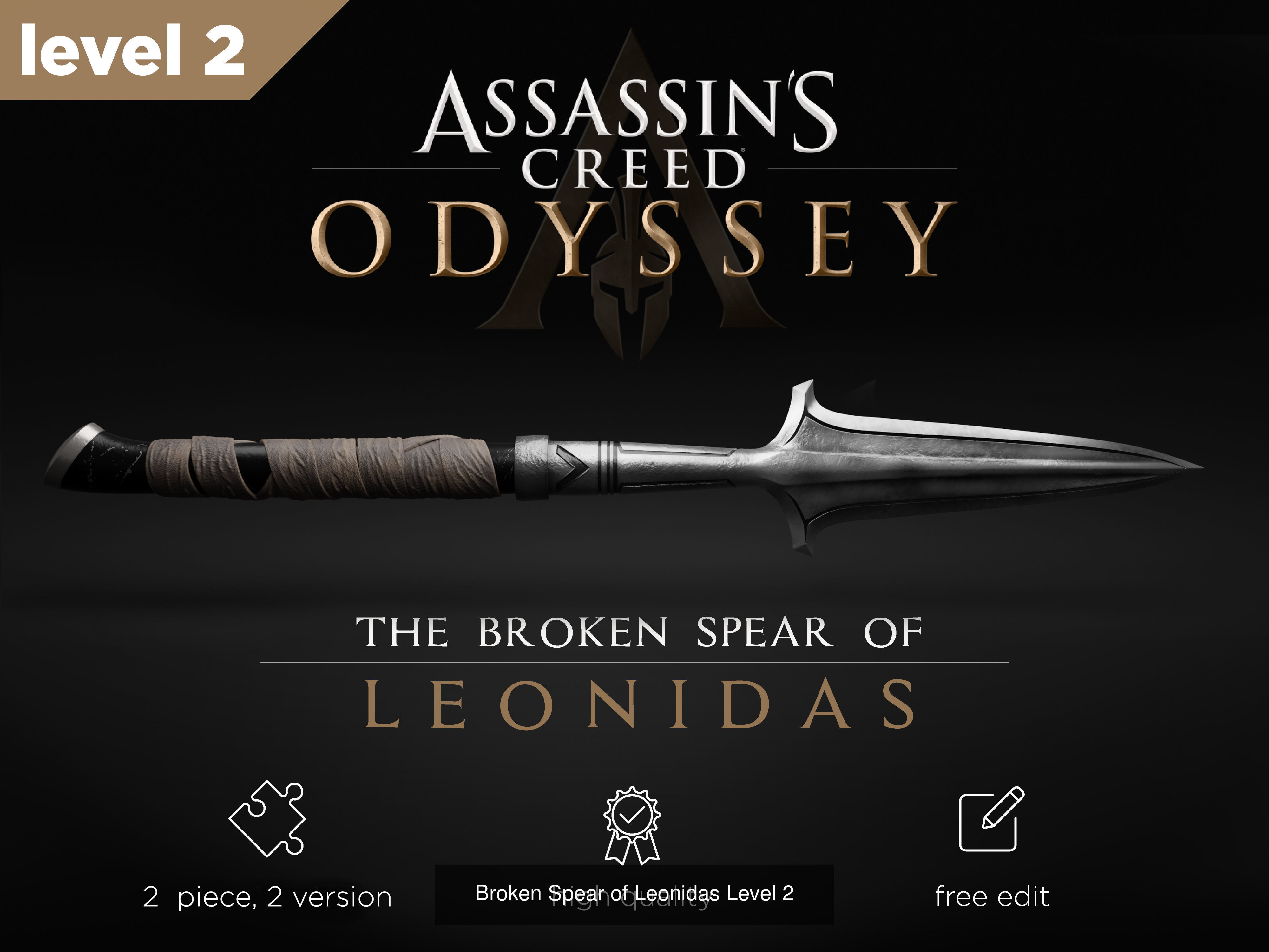 Broken Spear of Leonidas All level 1-6 included all model 3D Model Collection_4
