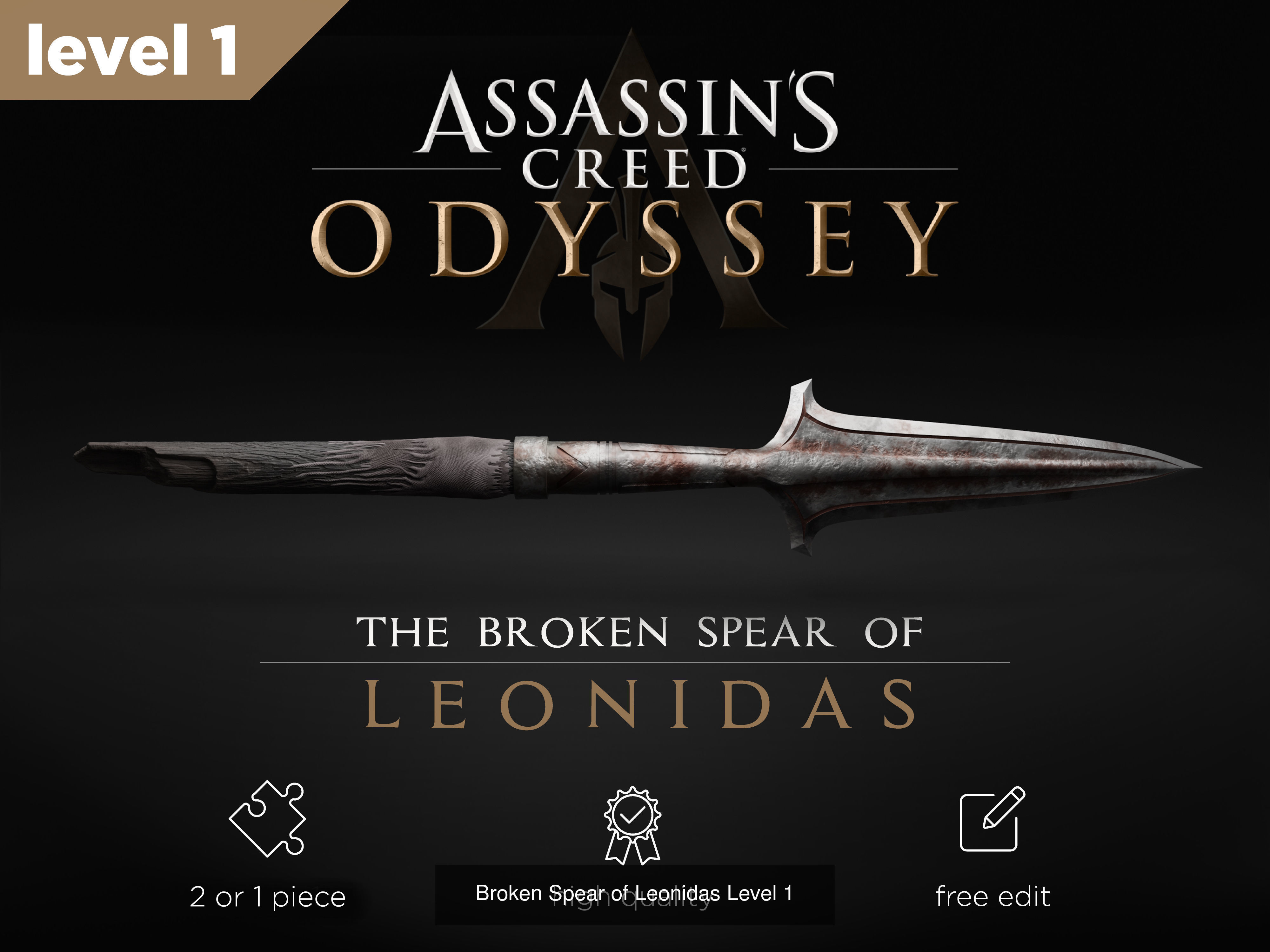 Broken Spear of Leonidas All level 1-6 included all model 3D Model Collection_3