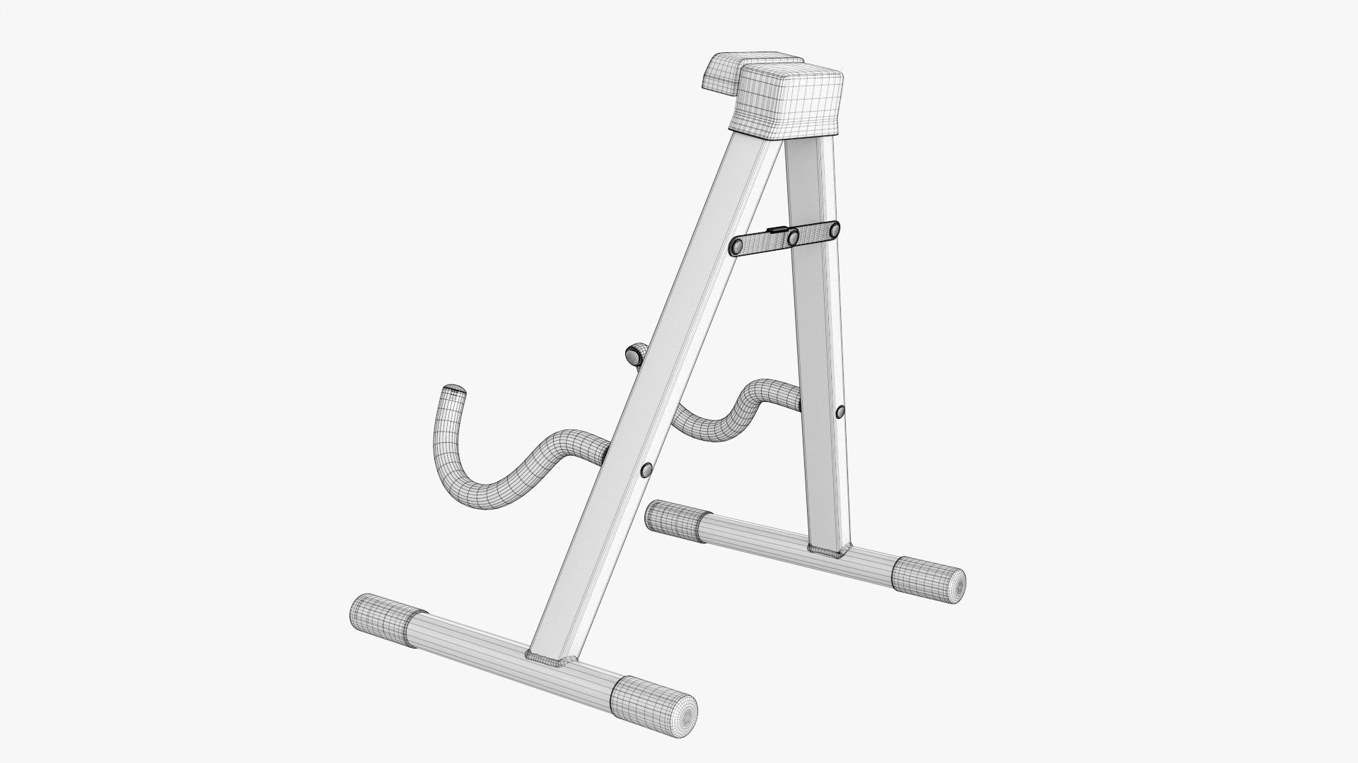 Short guitar stand 01 3D model_7