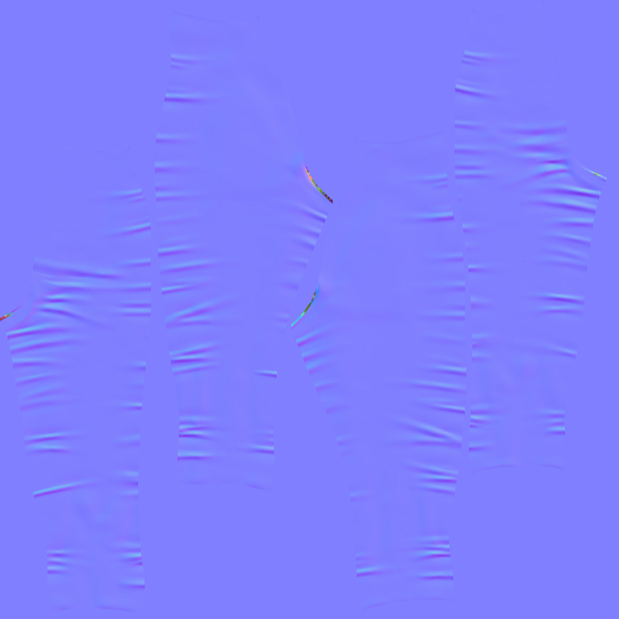 High Waist Double Buttons Capri Pants Low-poly 3D model_7