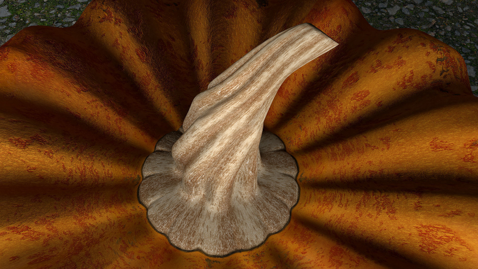 pumpkin with burning coals 3D model_10