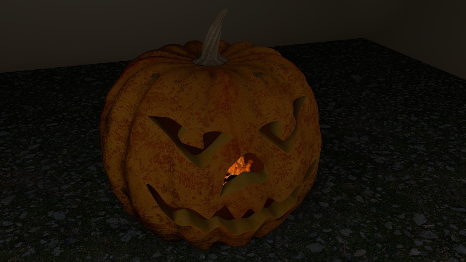 pumpkin with burning coals 3D model_9