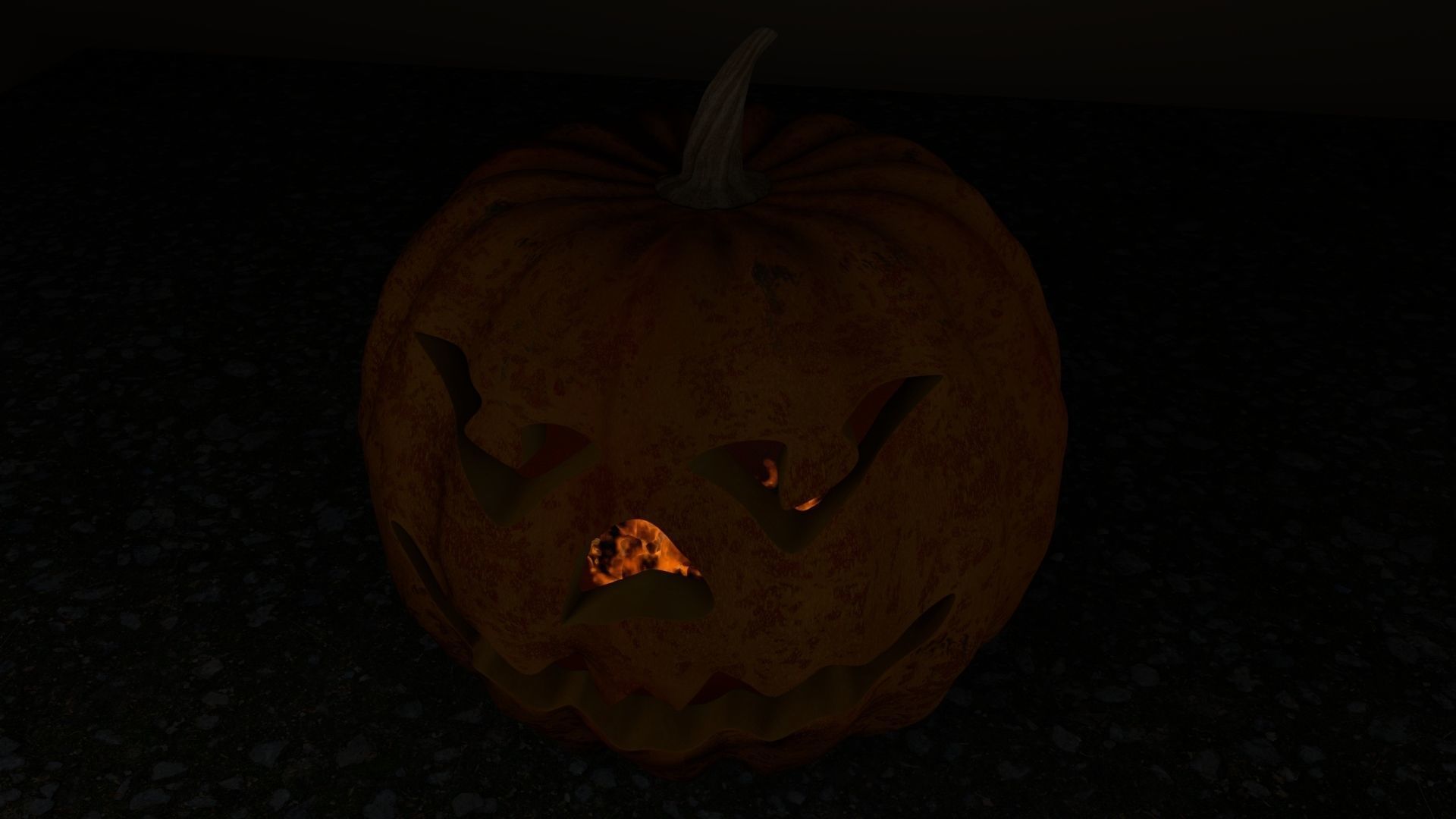 pumpkin with burning coals 3D model_5