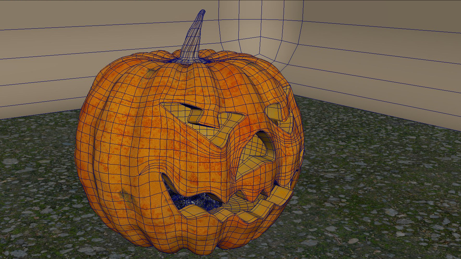 pumpkin with burning coals 3D model_15