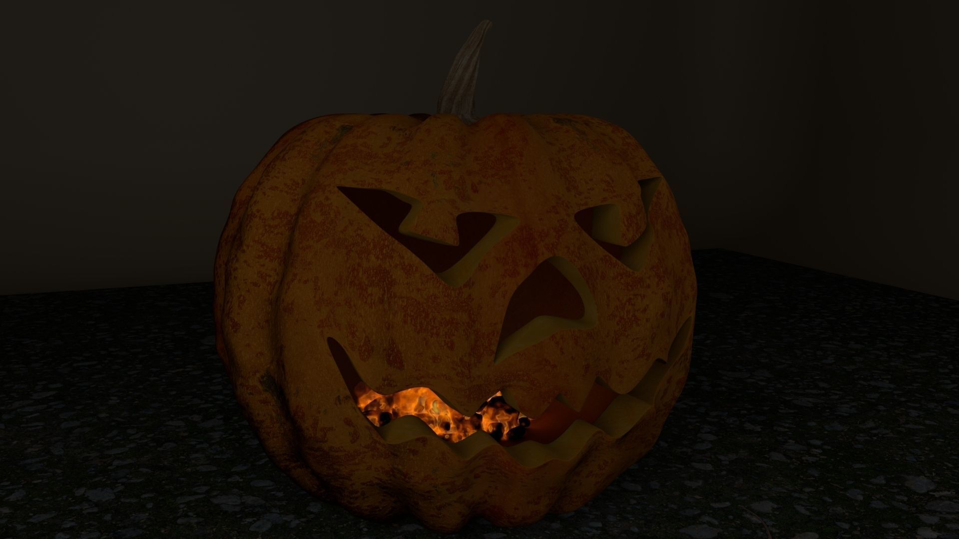 pumpkin with burning coals 3D model_8