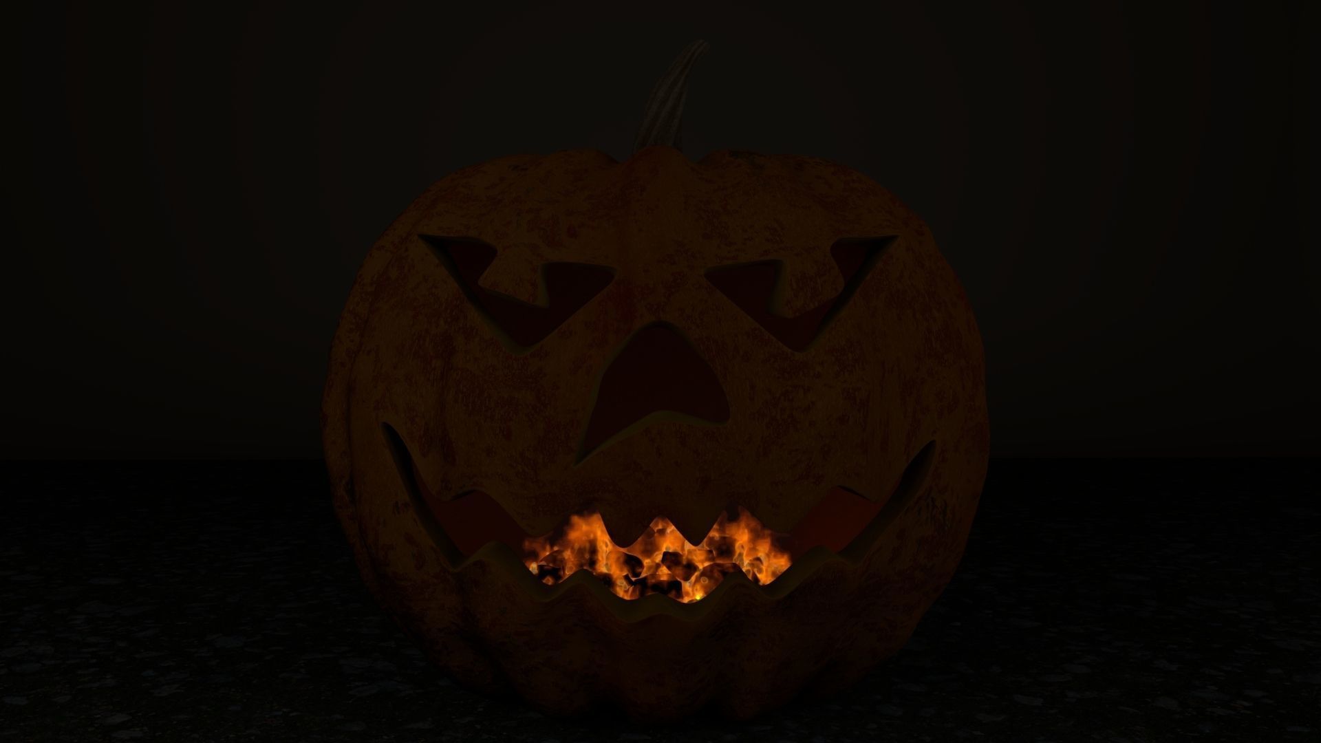pumpkin with burning coals 3D model_7