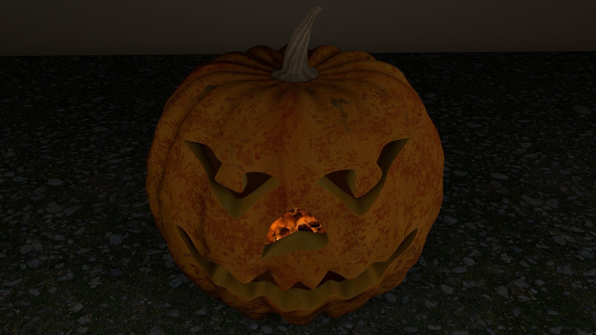 pumpkin with burning coals 3D model_6