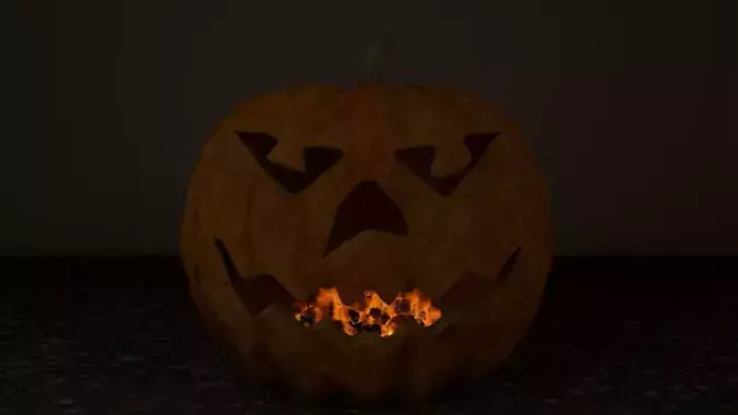 pumpkin with burning coals