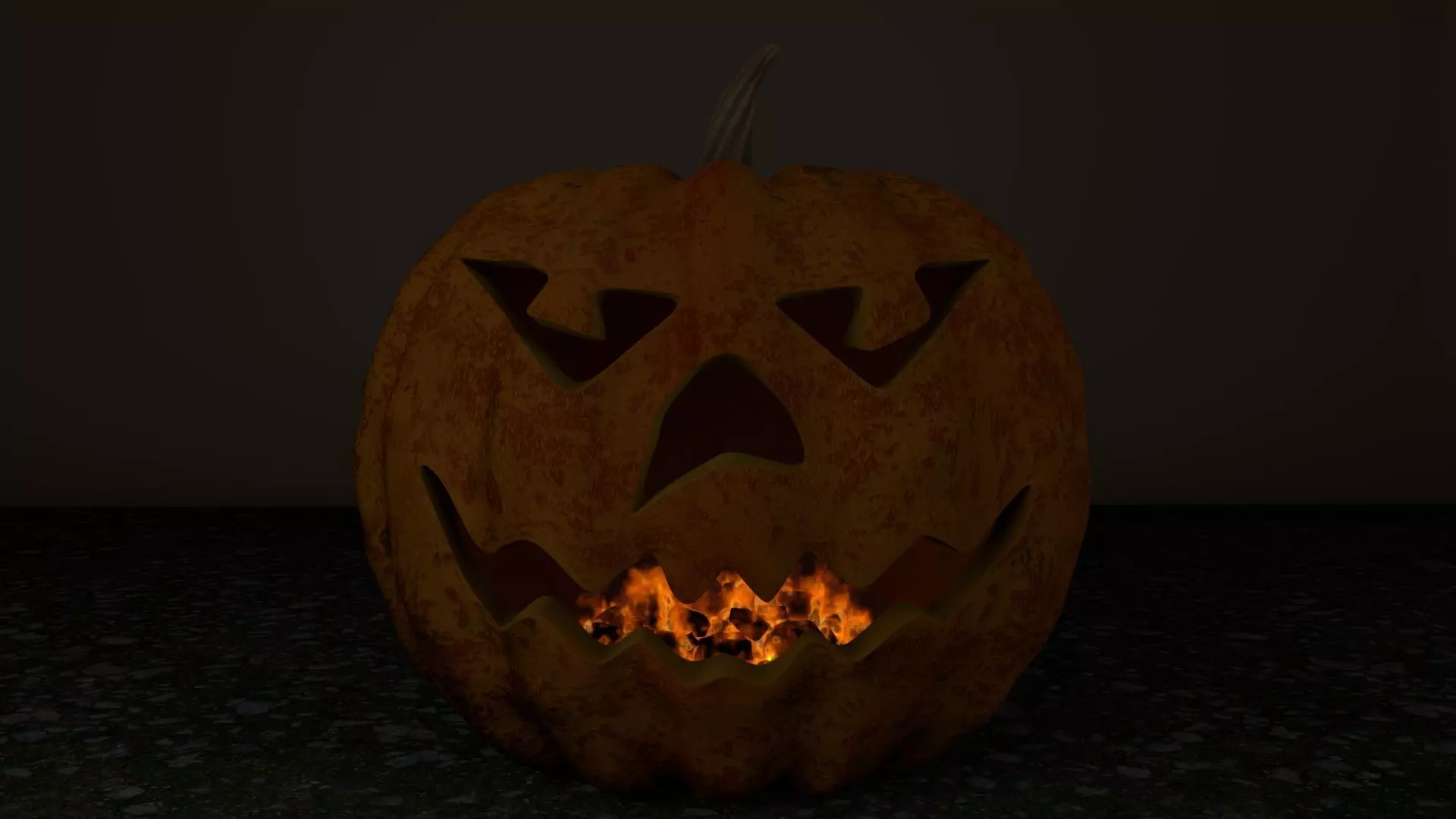 pumpkin with burning coals 3D model_0