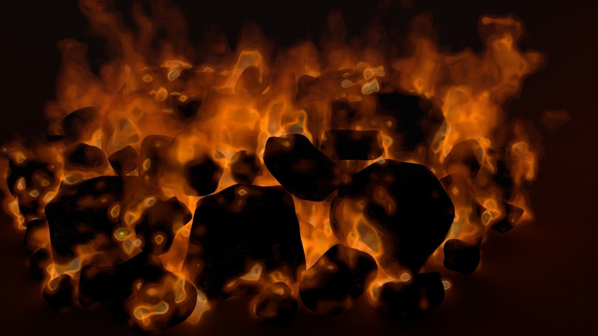pumpkin with burning coals 3D model_11