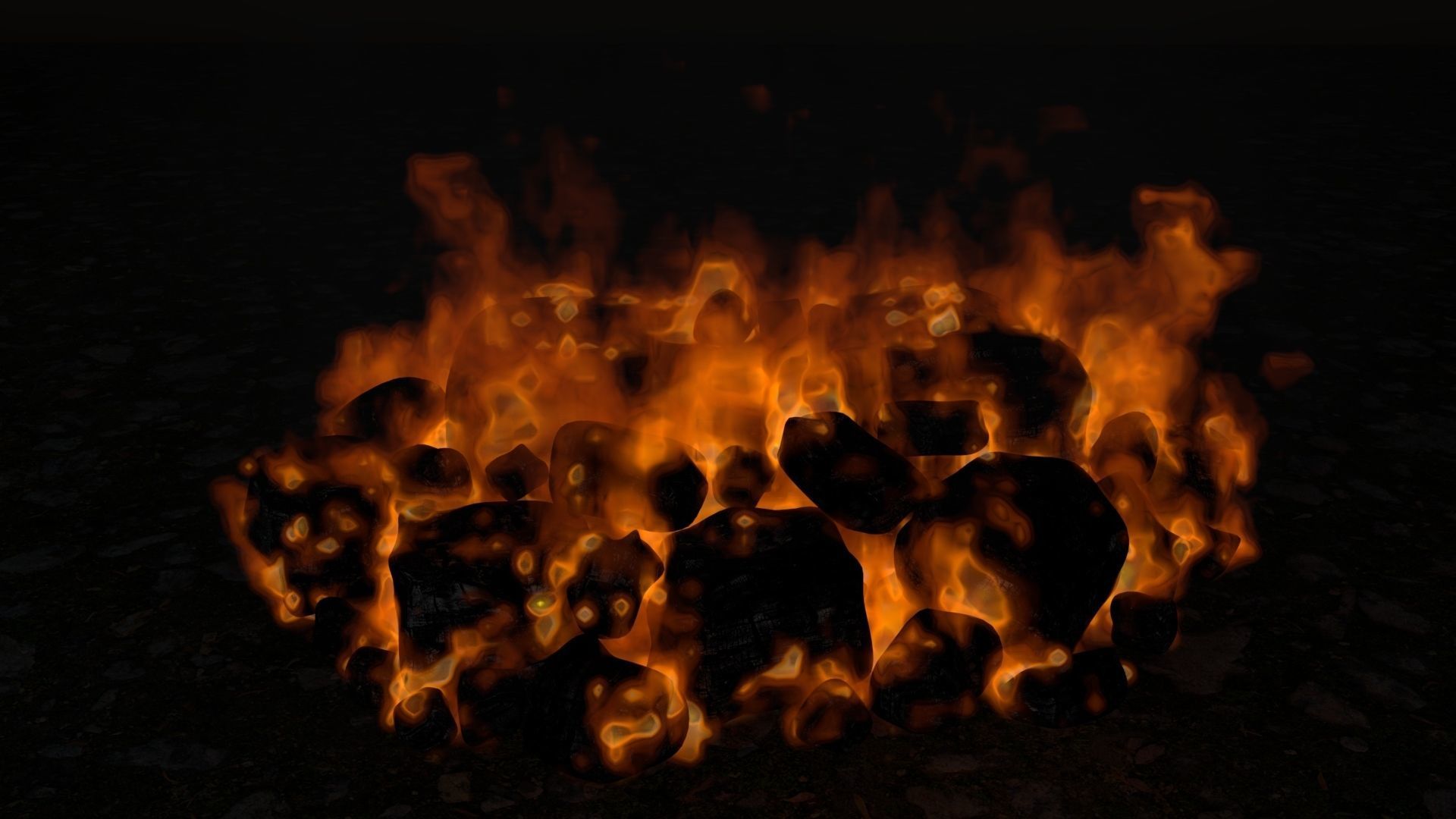 pumpkin with burning coals 3D model_12
