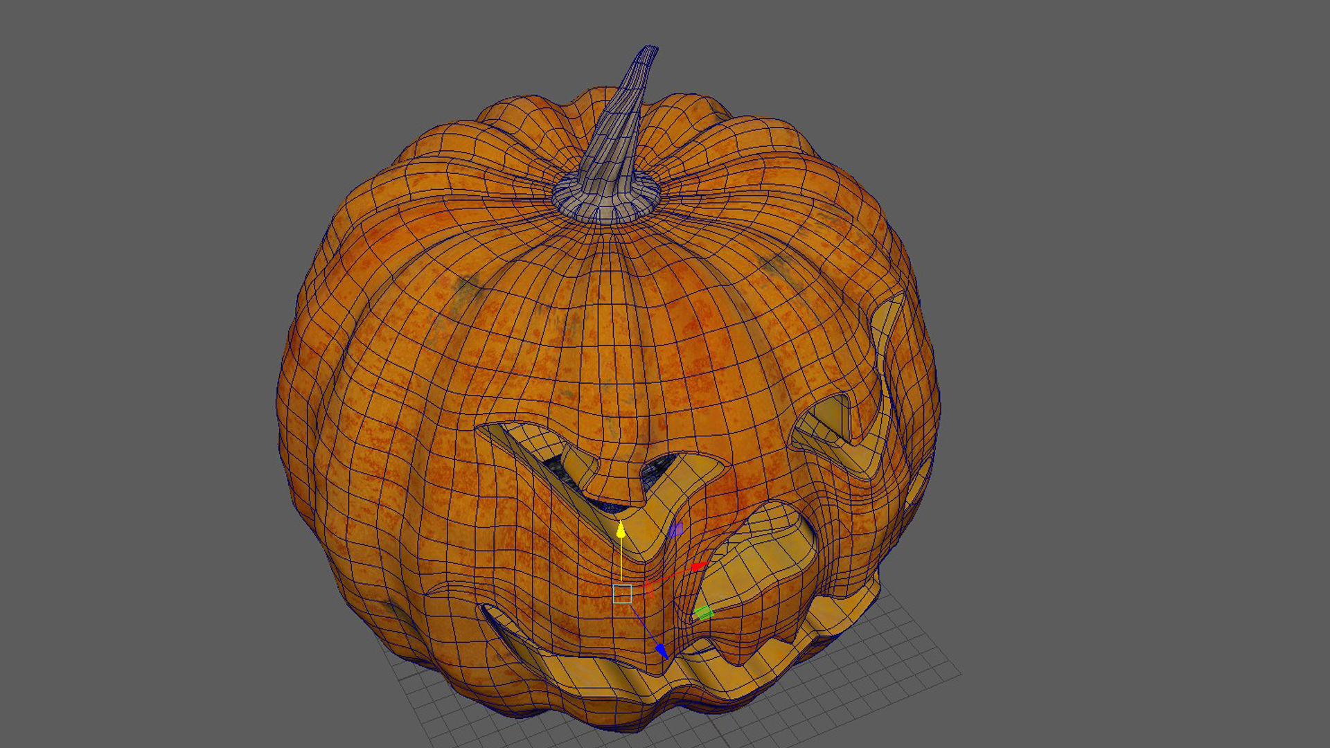 pumpkin with burning coals 3D model_18