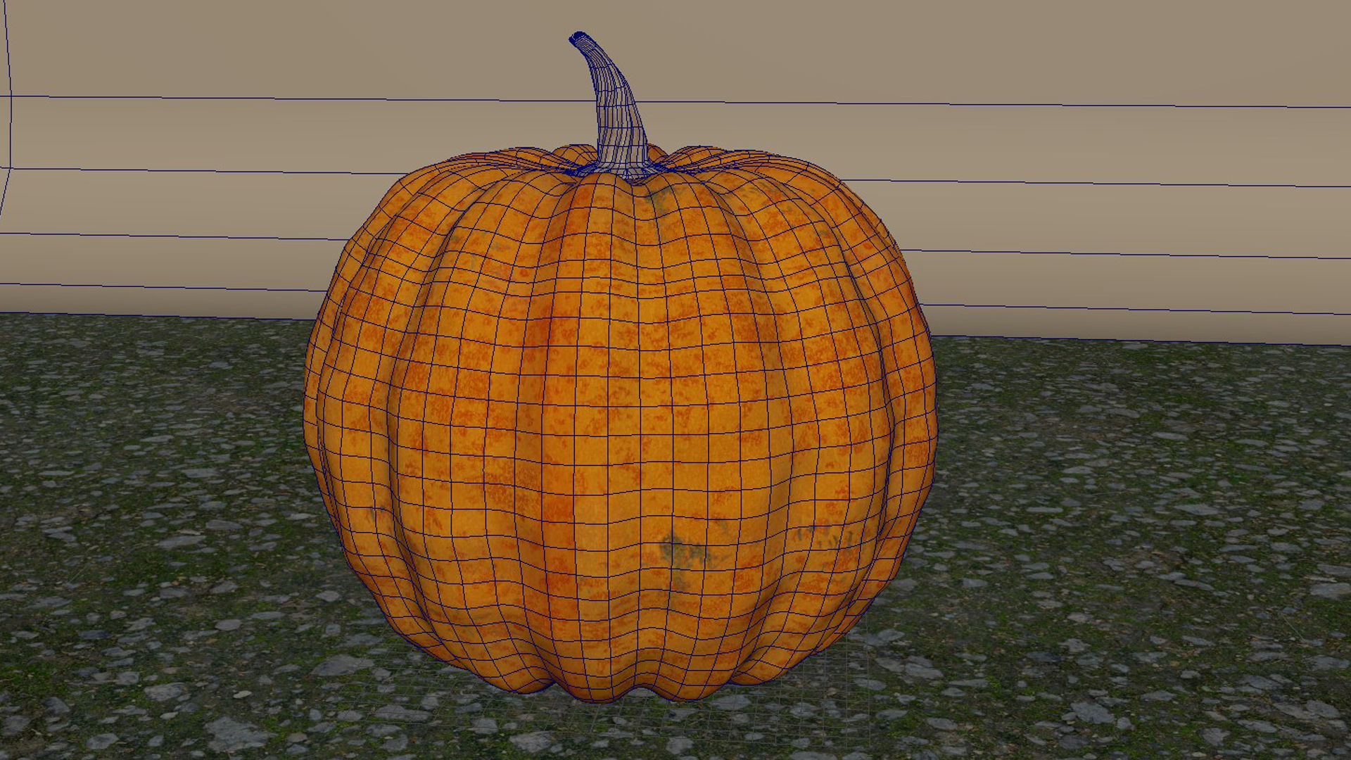 pumpkin with burning coals 3D model_20