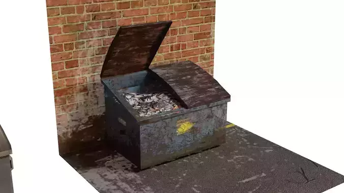 Old Dumpster Low Poly Rusted Low-poly 3D model