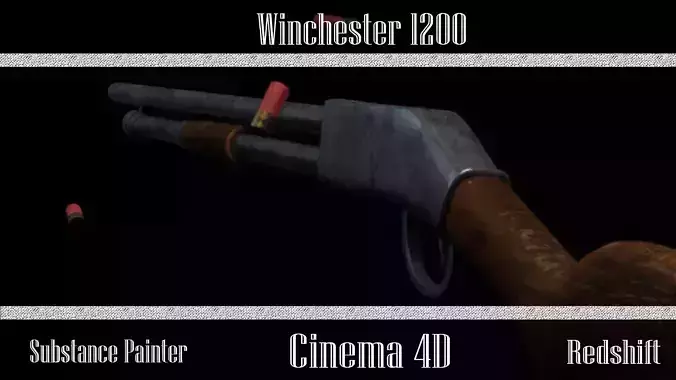 Shotgun Whinchester 1200 defender Low-poly 3D model