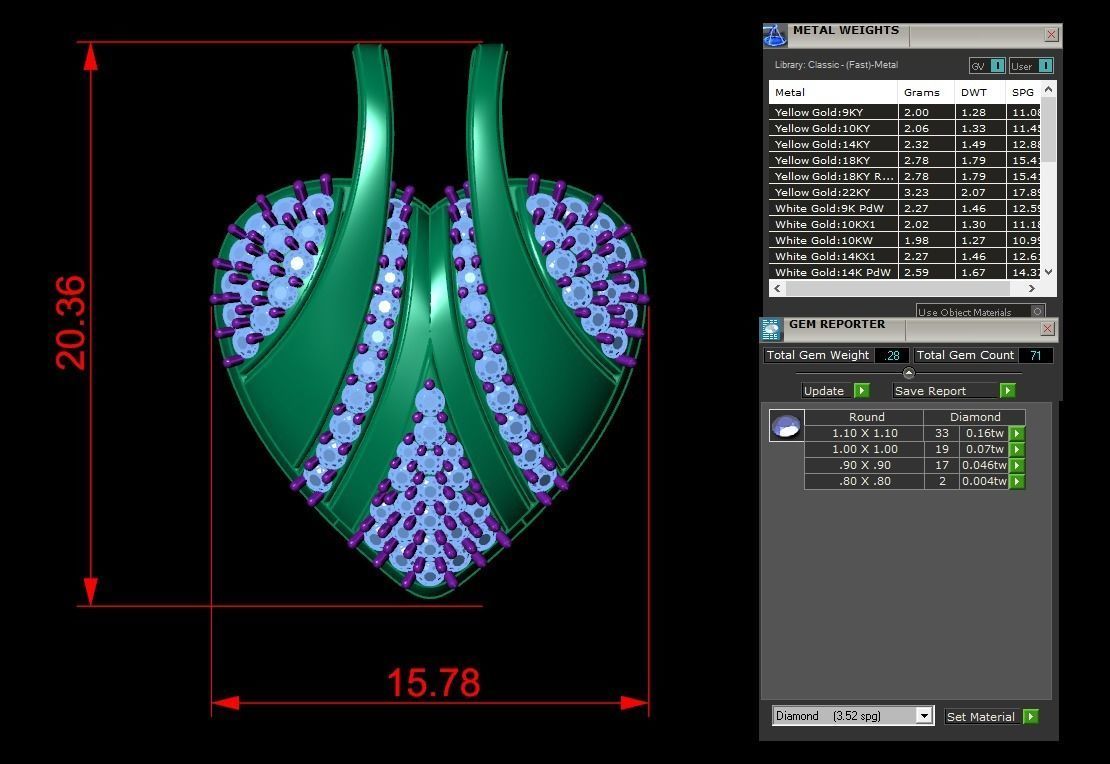 Heart Jewelry Pendant 3D print model_1